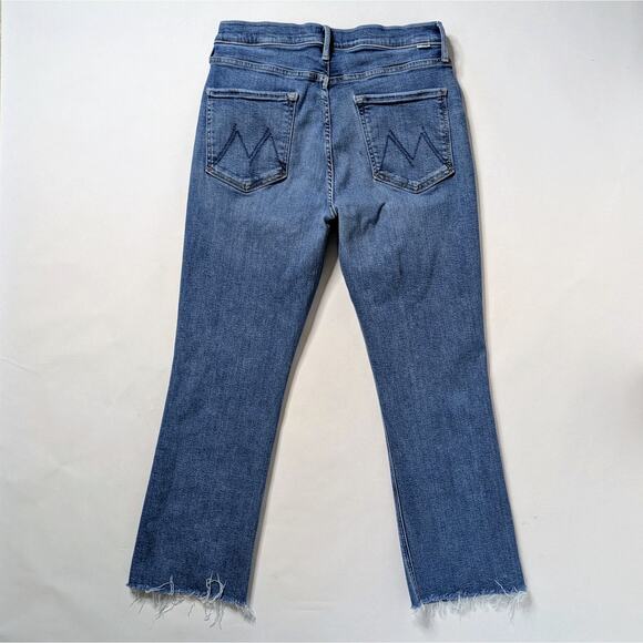Mother Tripper Ankle Fray 32 Blue Crop Flare '70s Aesthetic High Rise Denim - Picture 12 of 12